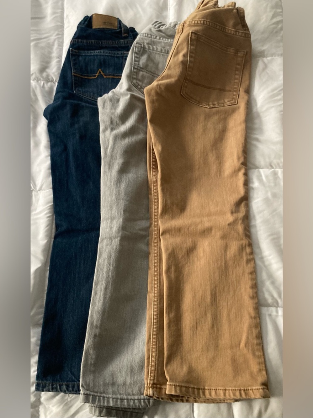 Assorted Kids Jeans Trio - Navy, Gray, Tan